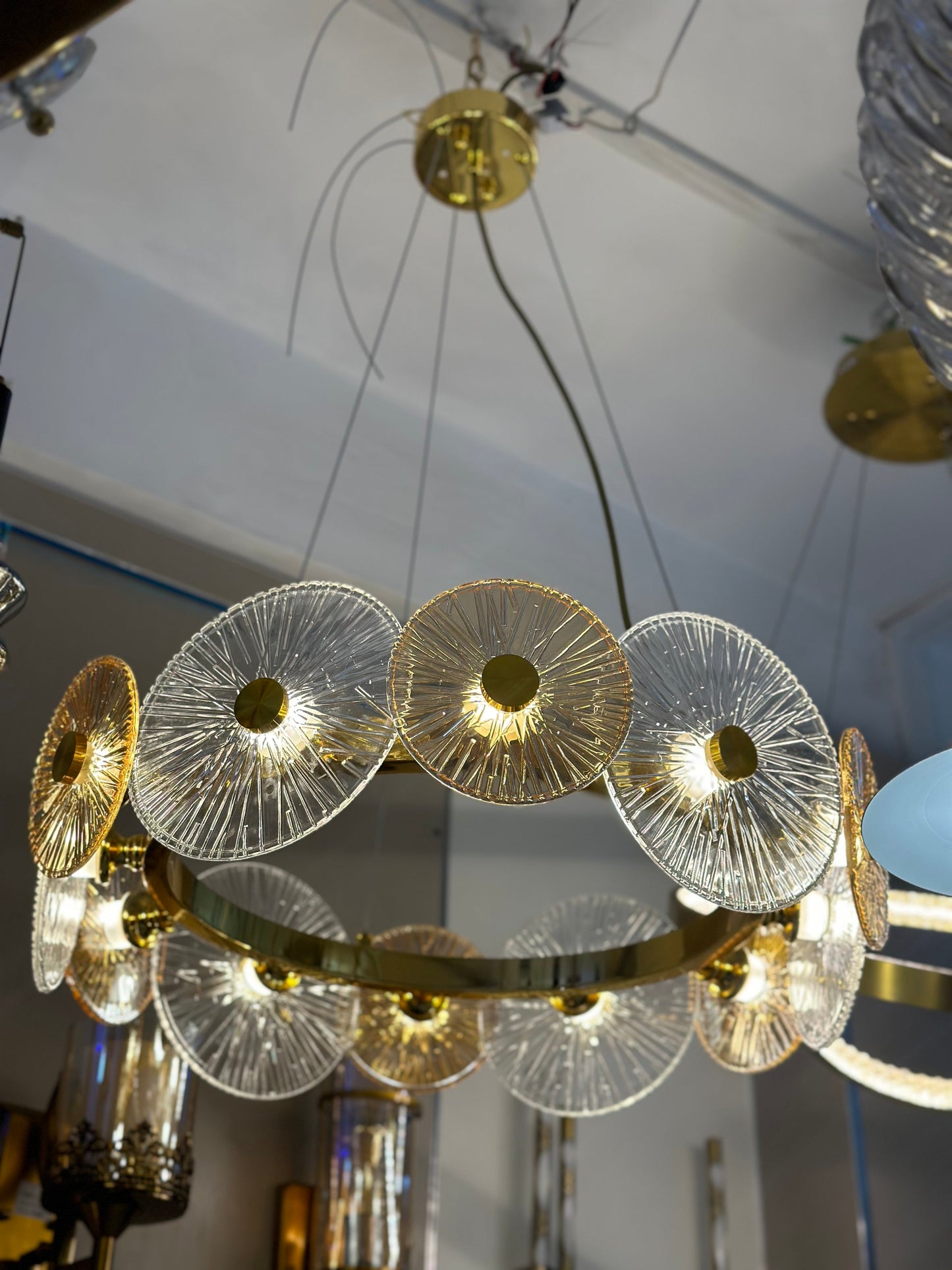 Luxury Glass LED ring chandelier bedroom dining room living room chandelier