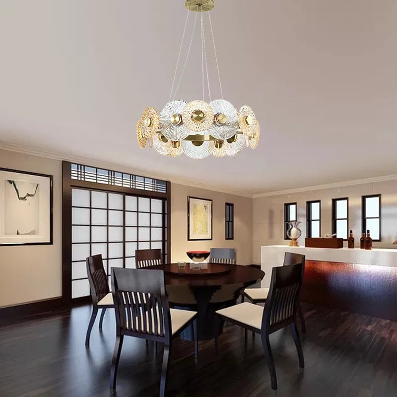 Luxury Glass LED ring chandelier bedroom dining room living room chandelier