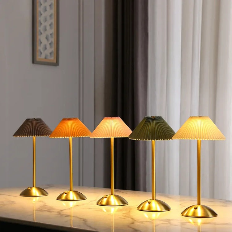 Lightigious™ - Modern Cordless Metal Lamp – Pleated Shade