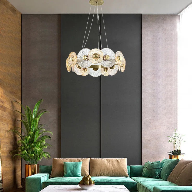 Luxury Glass LED ring chandelier bedroom dining room living room chandelier