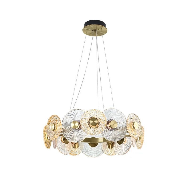 Luxury Glass LED ring chandelier bedroom dining room living room chandelier