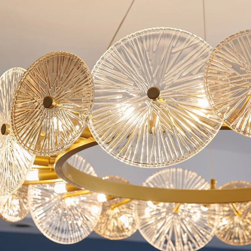 Luxury Glass LED ring chandelier bedroom dining room living room chandelier