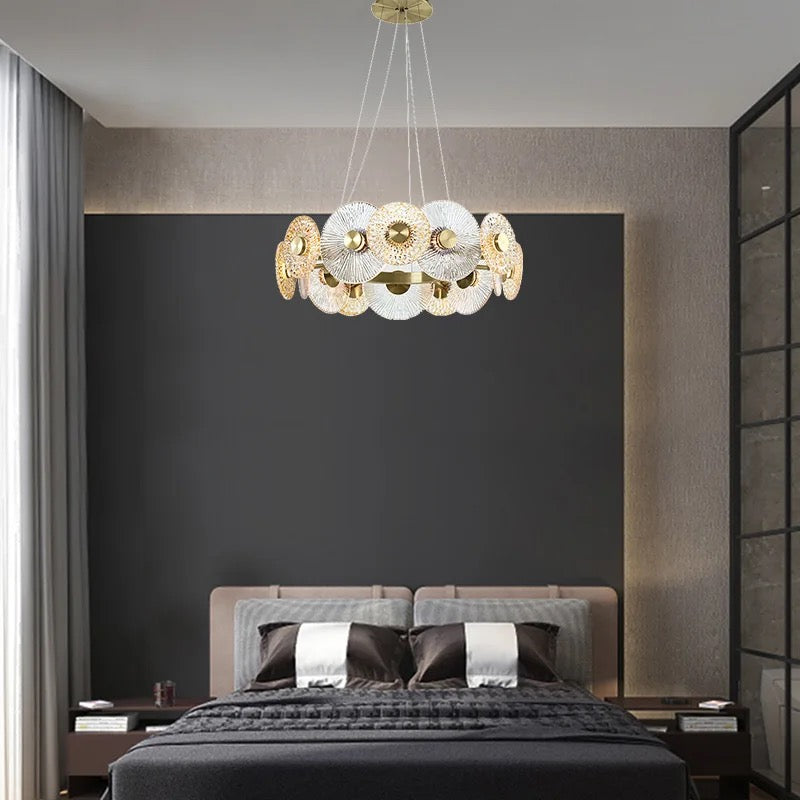 Luxury Glass LED ring chandelier bedroom dining room living room chandelier