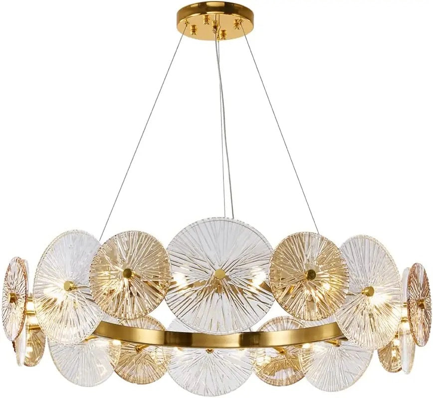 Luxury Glass LED ring chandelier bedroom dining room living room chandelier