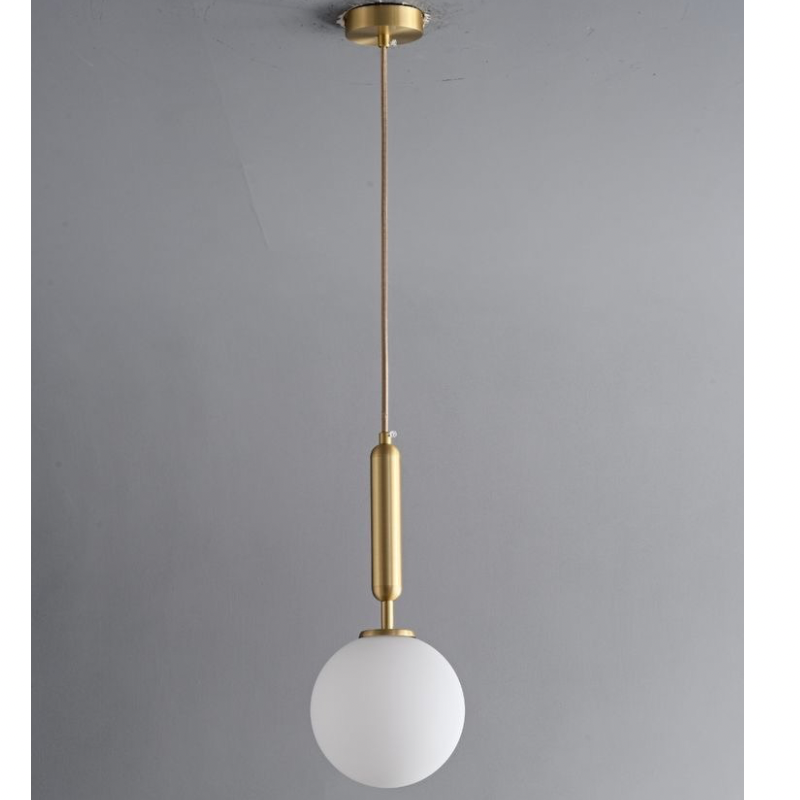 Lightigious Modern Globe Pendant Light gold metal glass E27 front view