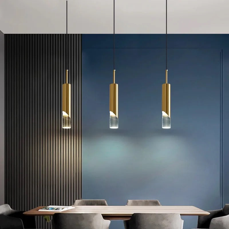 Lightigious™ - Golden Cylinder Hanging Light