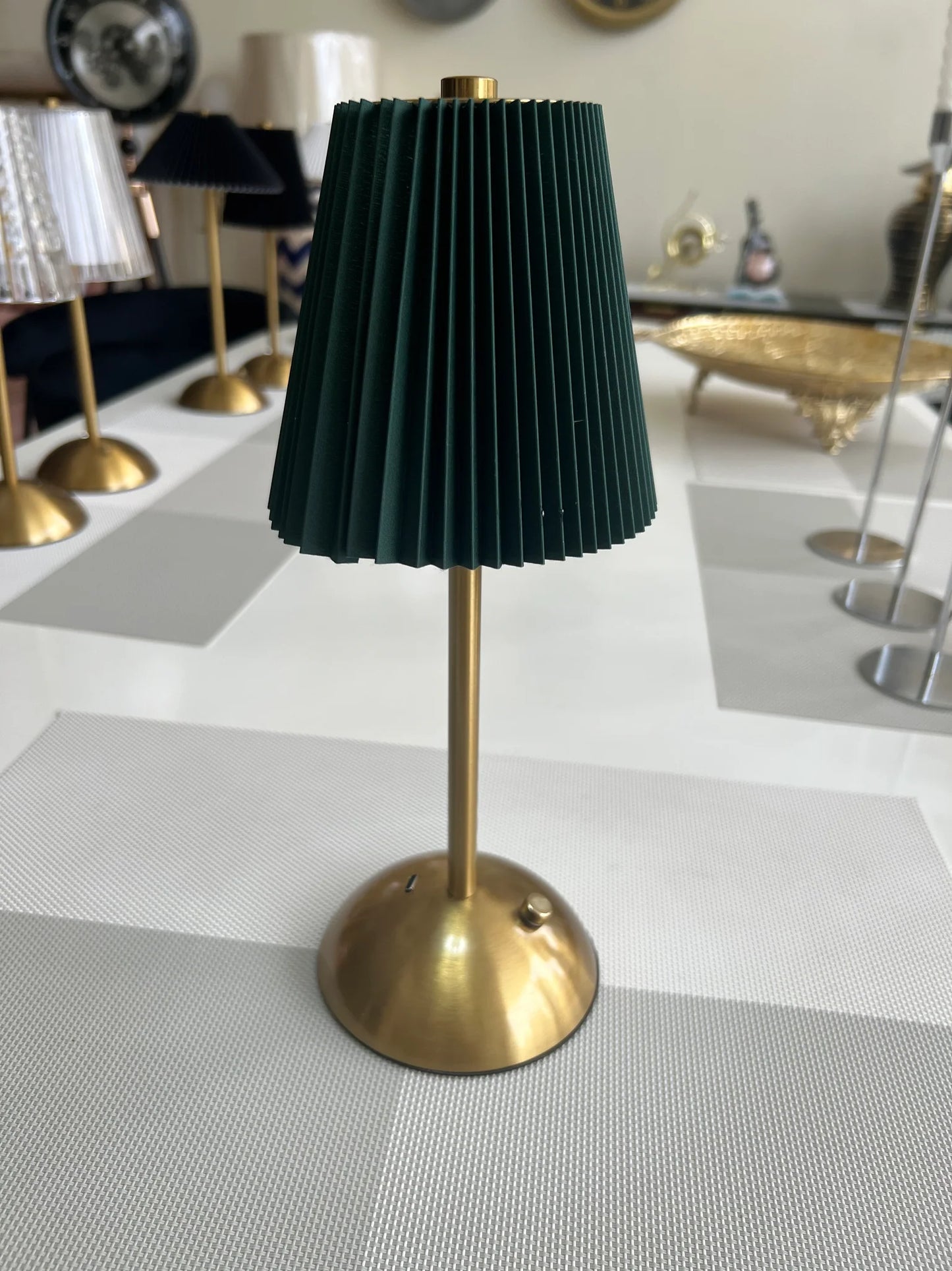 Lightigious™ - Modern Cordless Metal Lamp – Pleated Shade