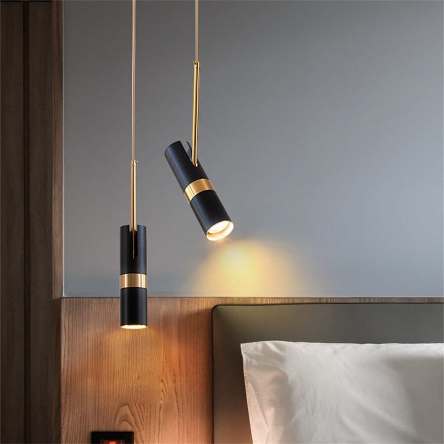 Lightigious™ – Black & Gold Movable Cylinder Pendant Light