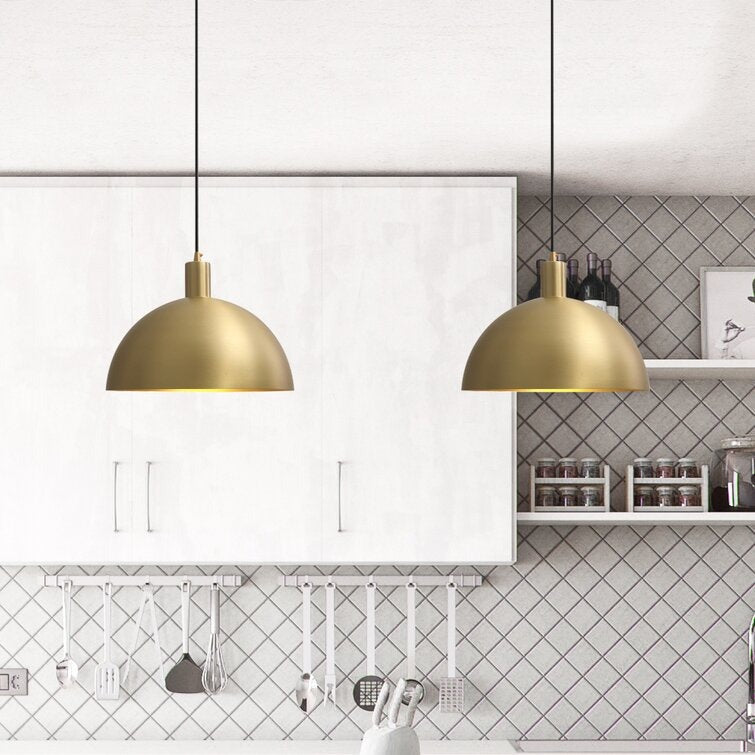Lightigious™ – Mid-Century Brass Dome Pendant Light