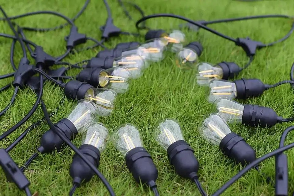 Lightigious LumiGlow string lights close-up glass bulb detail