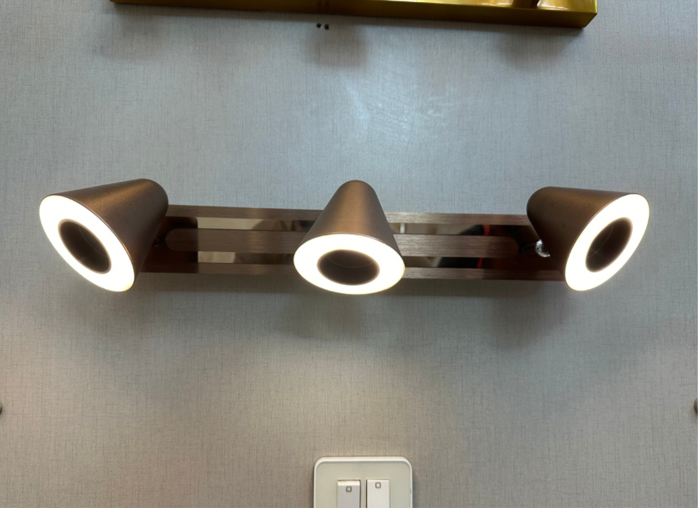 Lightigious Coffee Vanity Light installed room warm ambiance