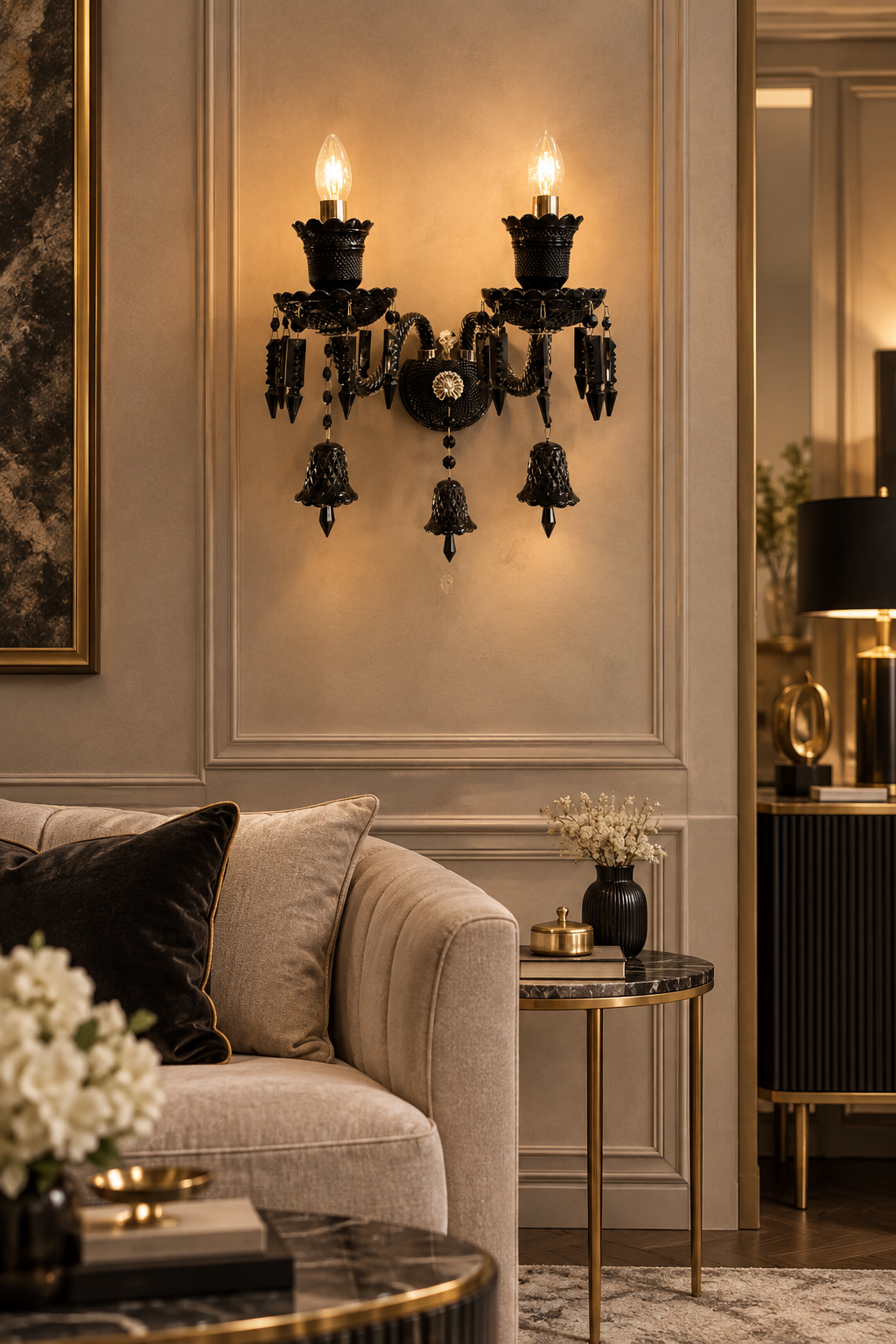 Lightigious™ - Royal Noir Crystal Wall Sconce