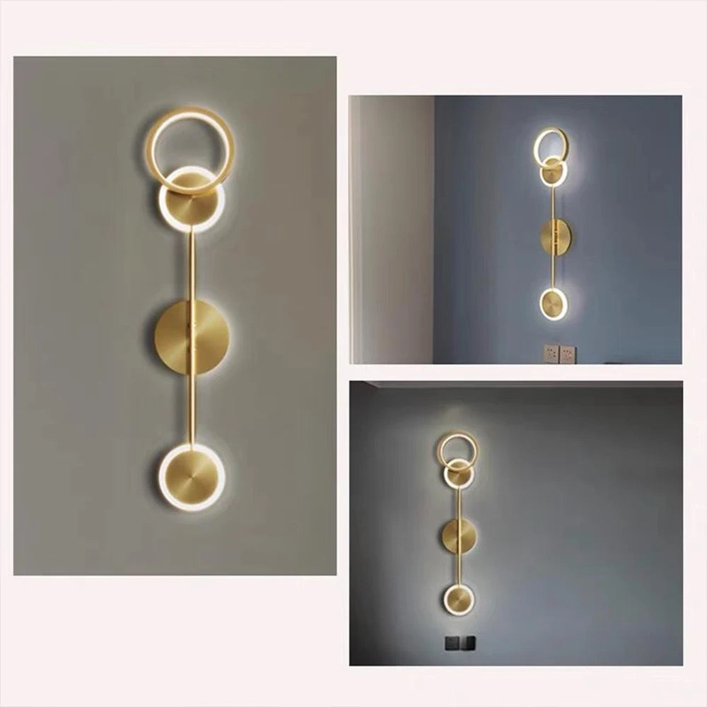 Lightigious™ - Modern LED Ring Wall Light, Brass Finish, Iron & Acrylic Construction