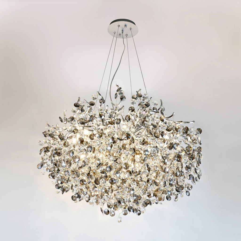 Smoked Grey Crystal Chandelier Luxury Beaded Chandelier