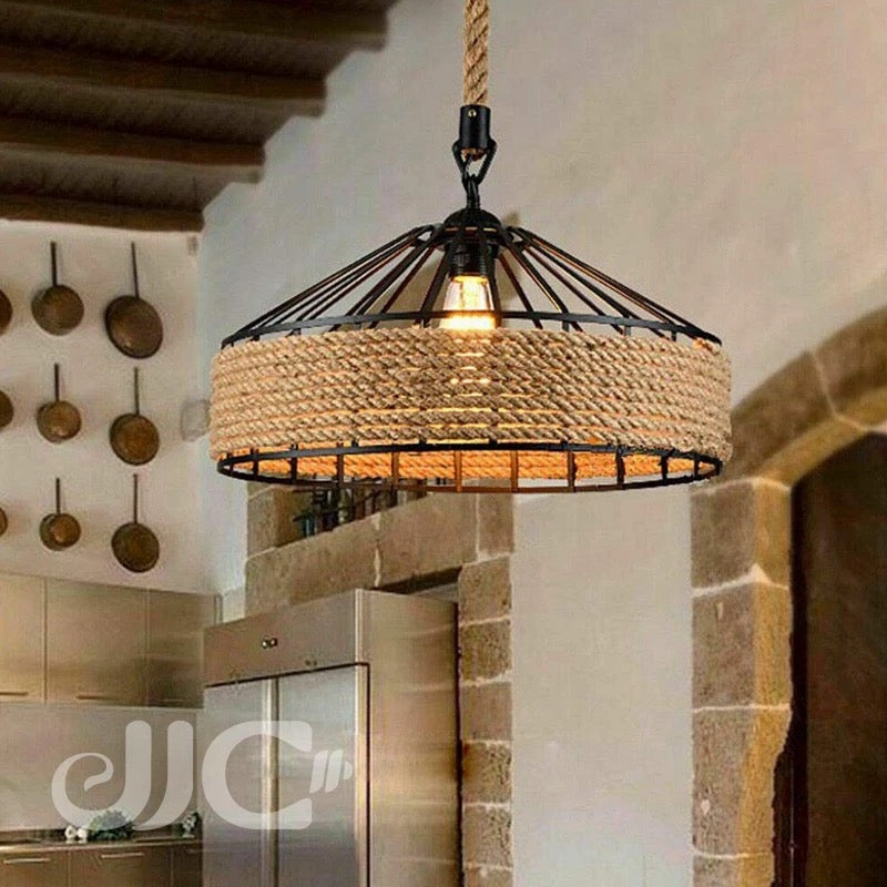Lightigious™ - Vintage Industrial Hemp Rope Hanging Light