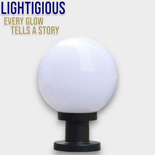 Lightigious™ - Plastic Globe Gate Light With Metal Base