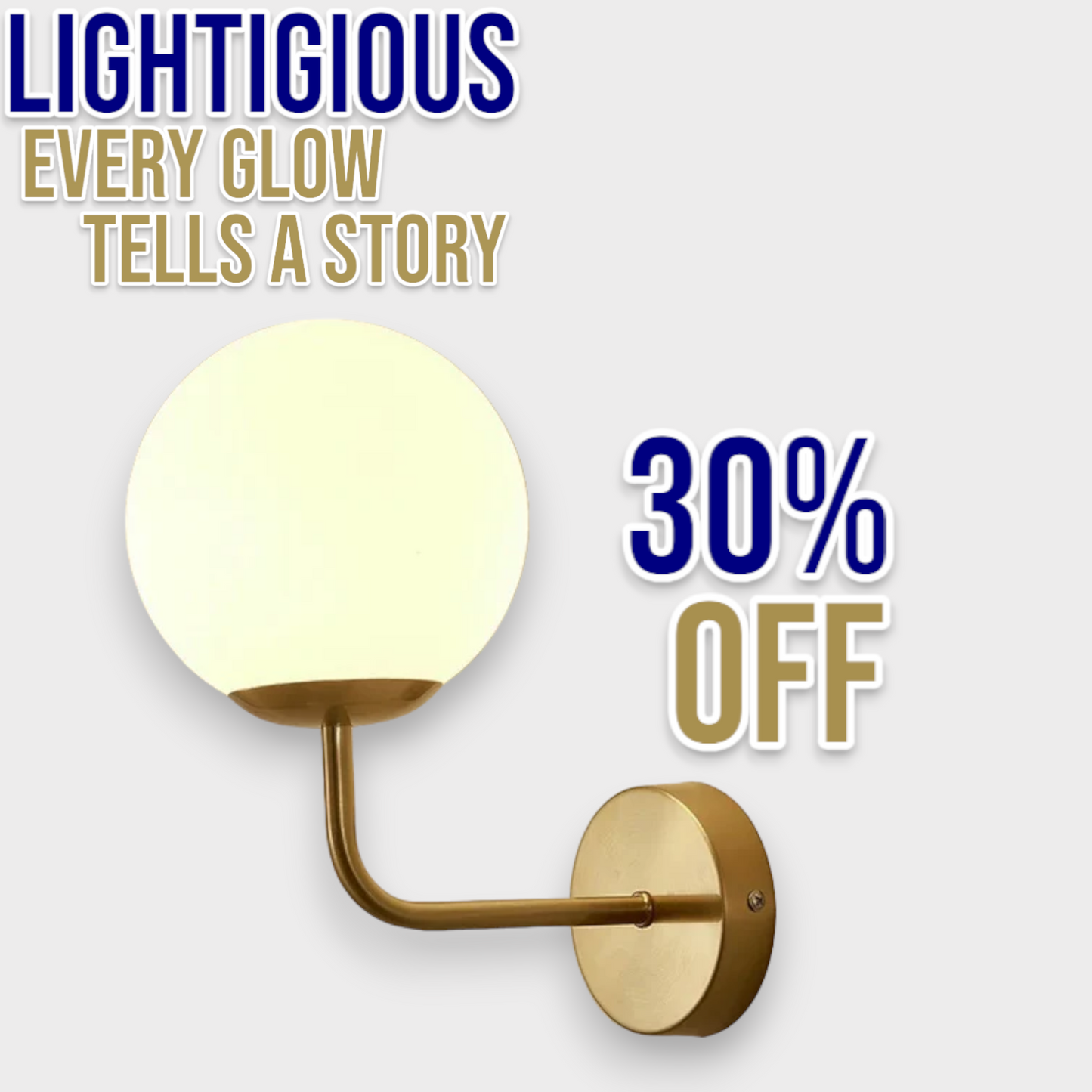 Lightigious™ - Round Globe Glass Wall Light Lamp in Brass Antique and Black