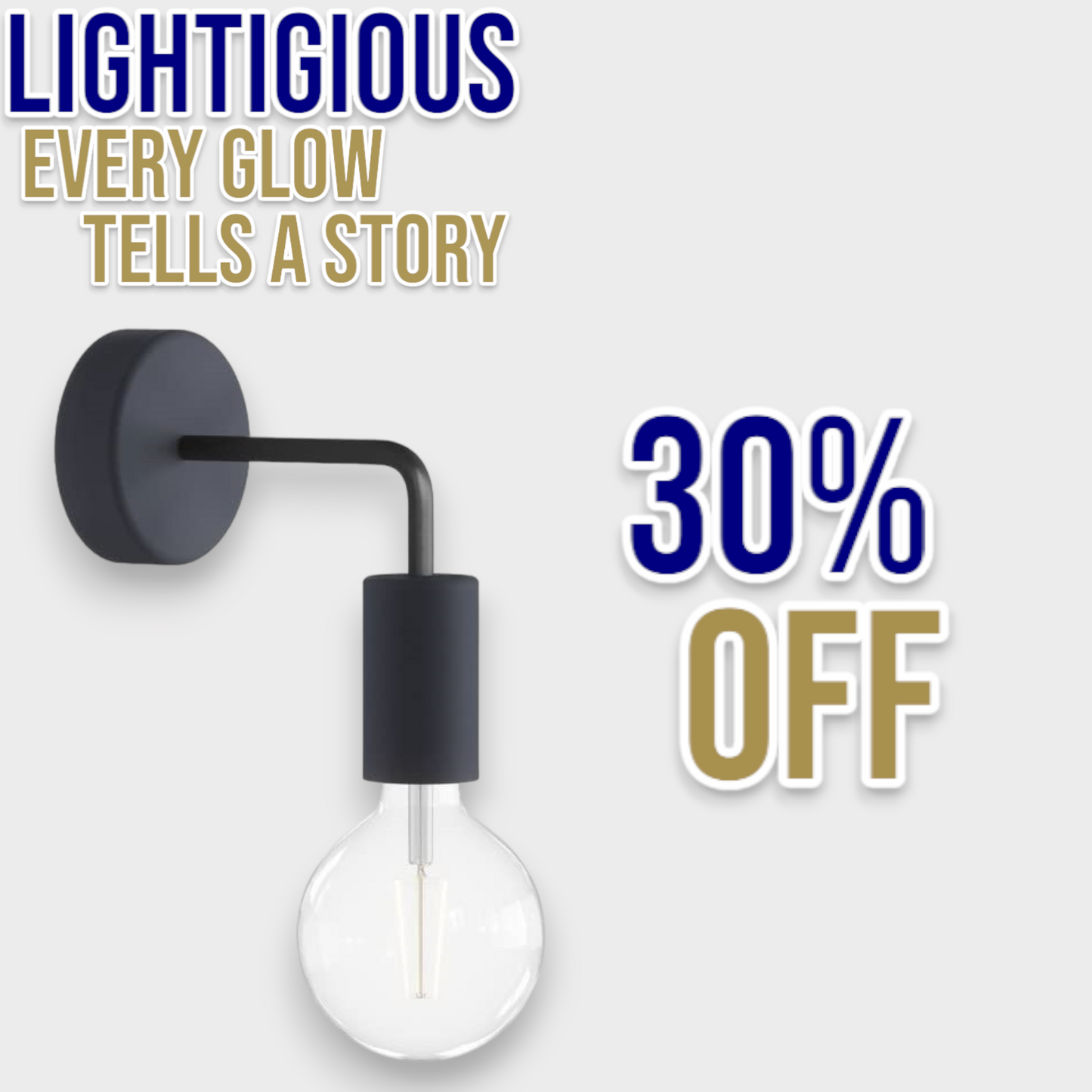 Lightigious™ - Black Antique Metal Wall Light with E27 Bulb Holder