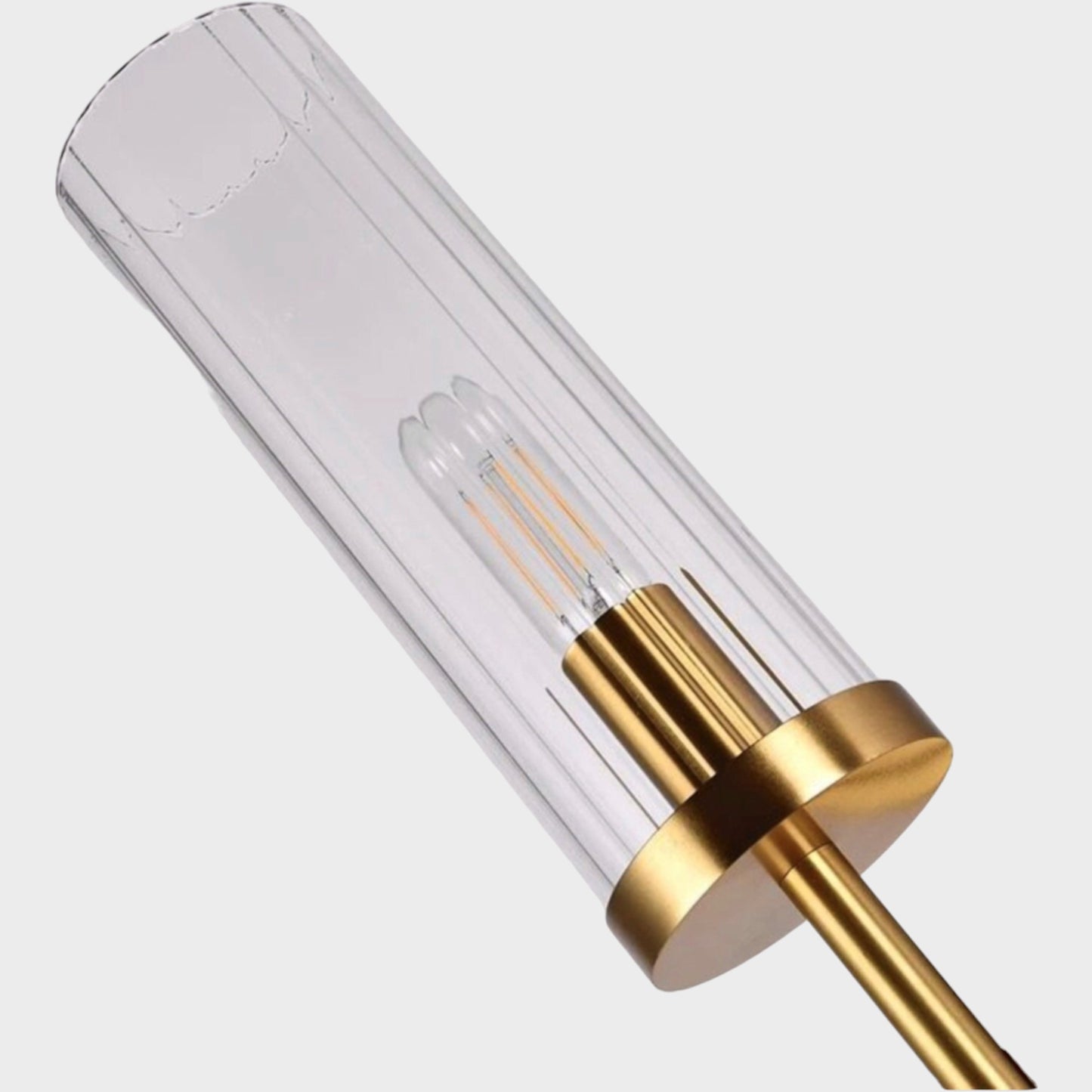 Lightigious™ - Gold Antique Metal & Amber Glass Wall Light.