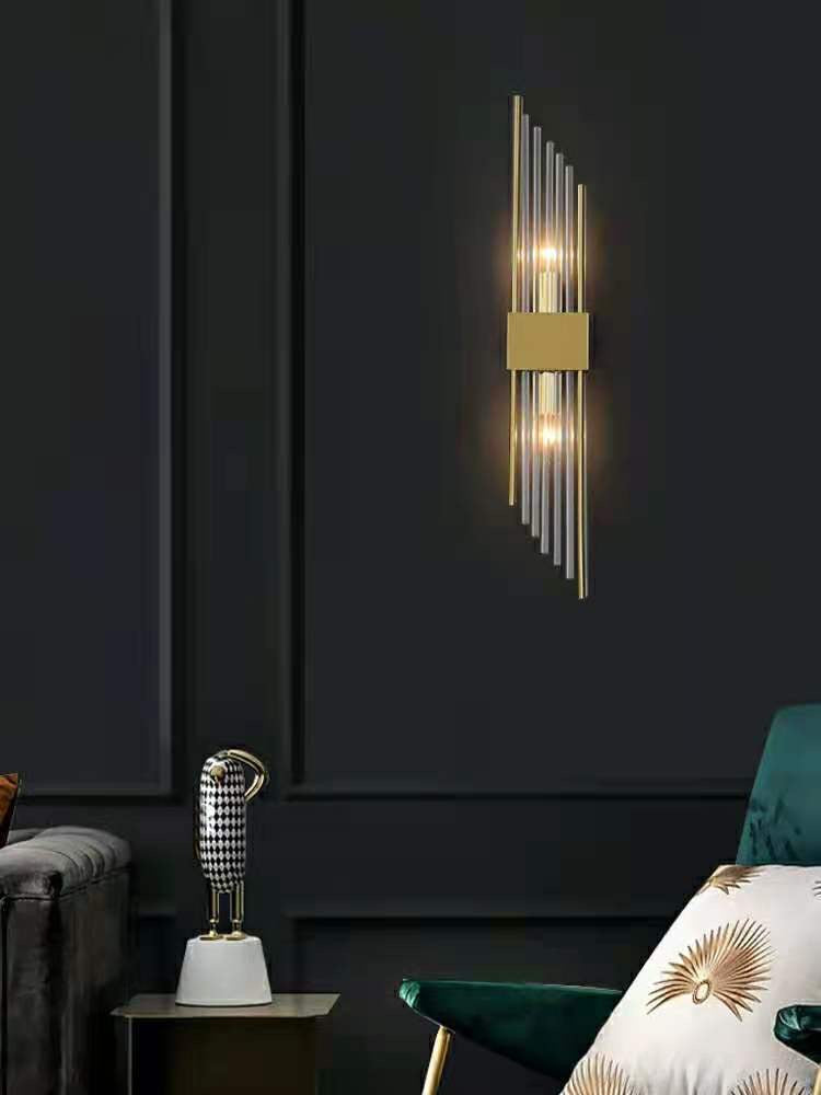 Lightigious™ - Crystal Wall Light, Gold Antique/Black with White Glass, LED Wall Lamp