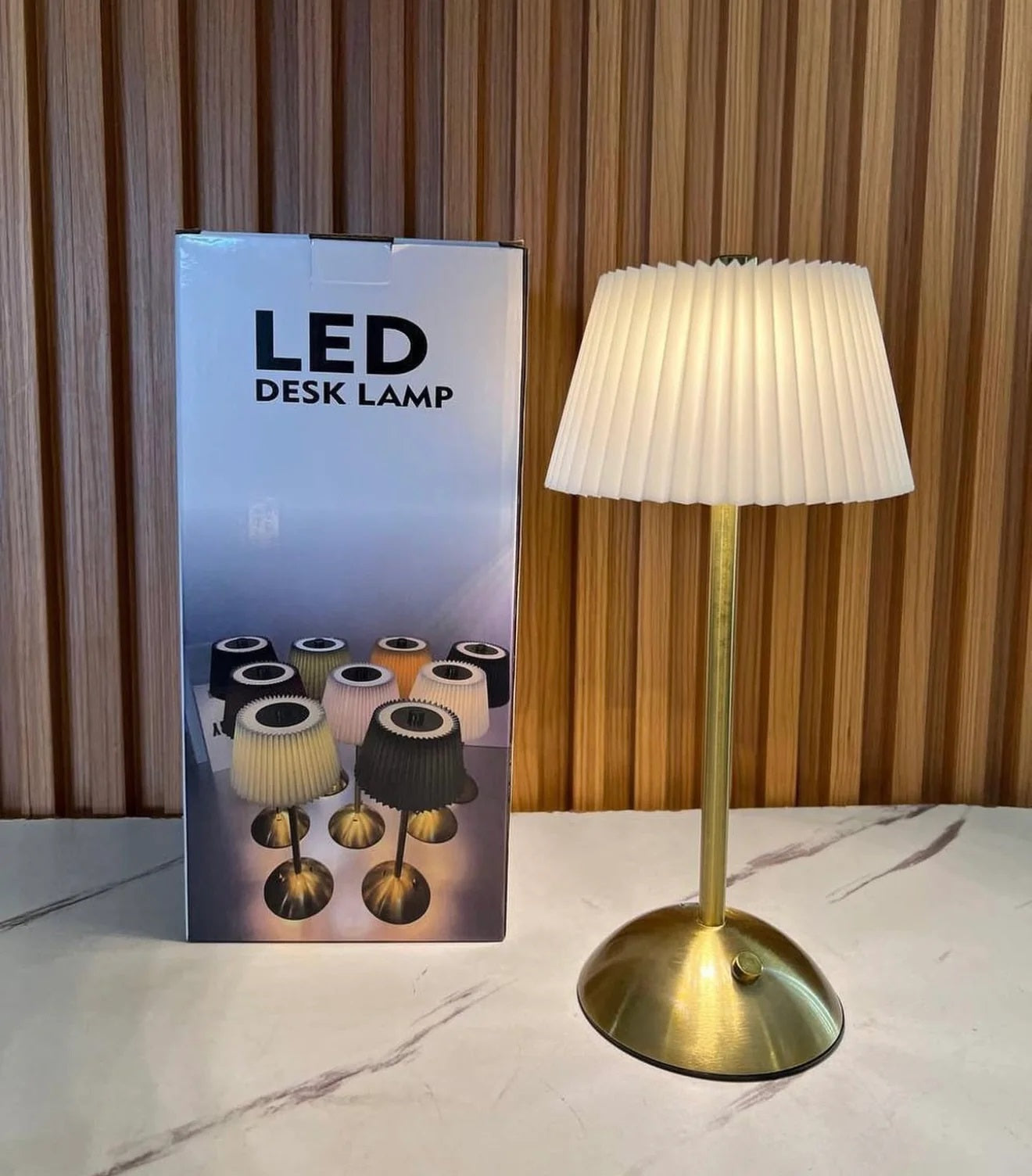 Lightigious™ - Modern Cordless Metal Lamp – Pleated Shade