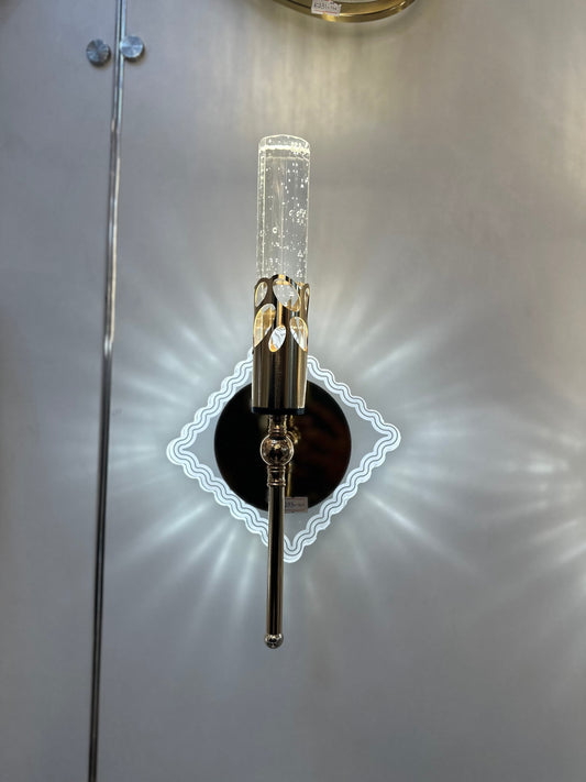 Lightigious™ - Linear Crystal Shade Wall Lamp, Gold & Clear Multi-Color LED Wall Light
