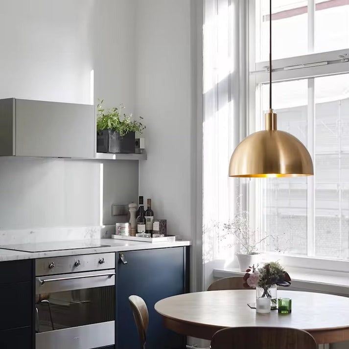 Lightigious™ – Mid-Century Brass Dome Pendant Light