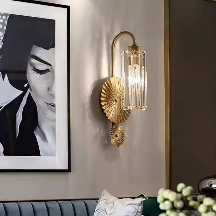 Lightigious™ - Crystal Wall Light, Dual Color Adjustable E27 LED Wall Lamp, Brassy Finish