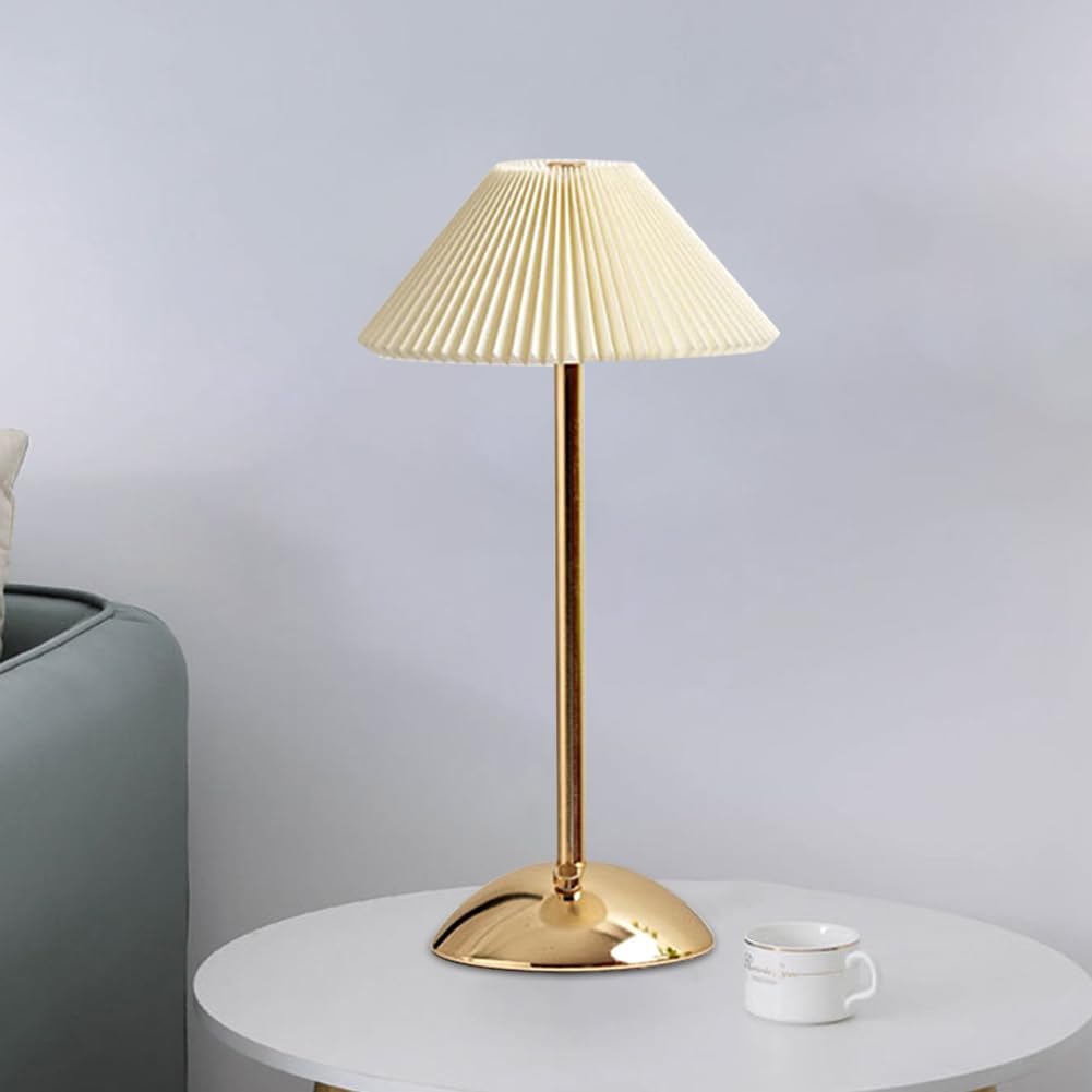 Lightigious™ - Modern Cordless Metal Lamp – Pleated Shade