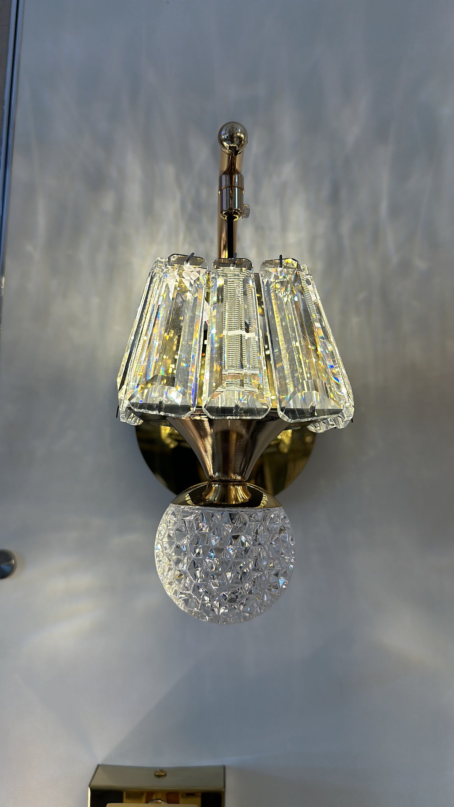 Lightigious™ - Crystal Wall Light, Gold Finish with White Glass and LED, SMD 3-Color Option