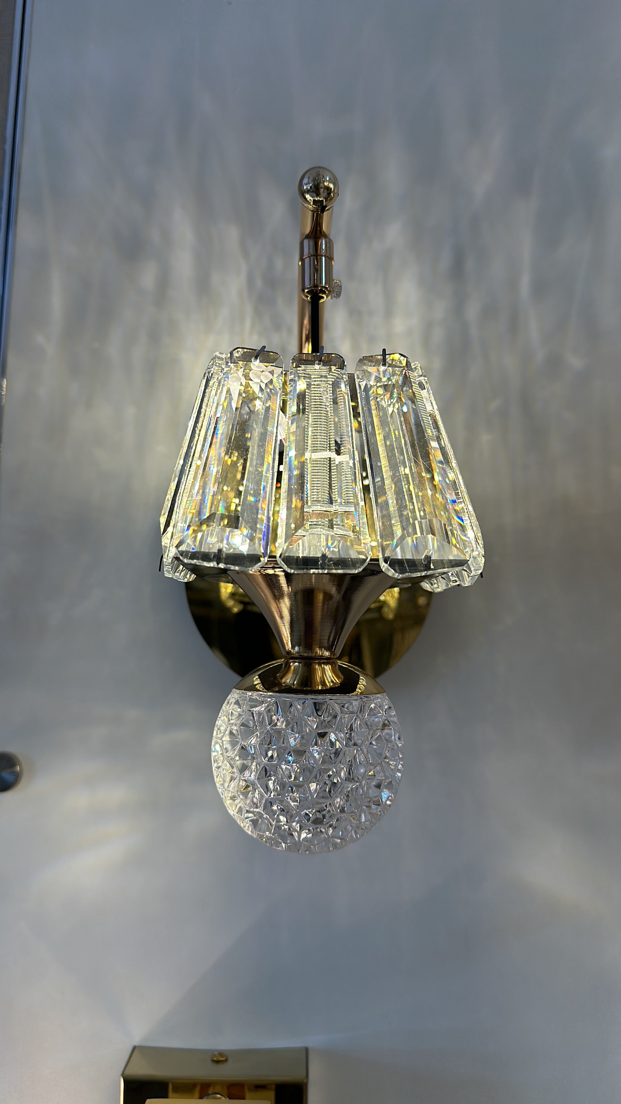 Lightigious™ - Crystal Wall Light, Gold Finish with White Glass and LED, SMD 3-Color Option