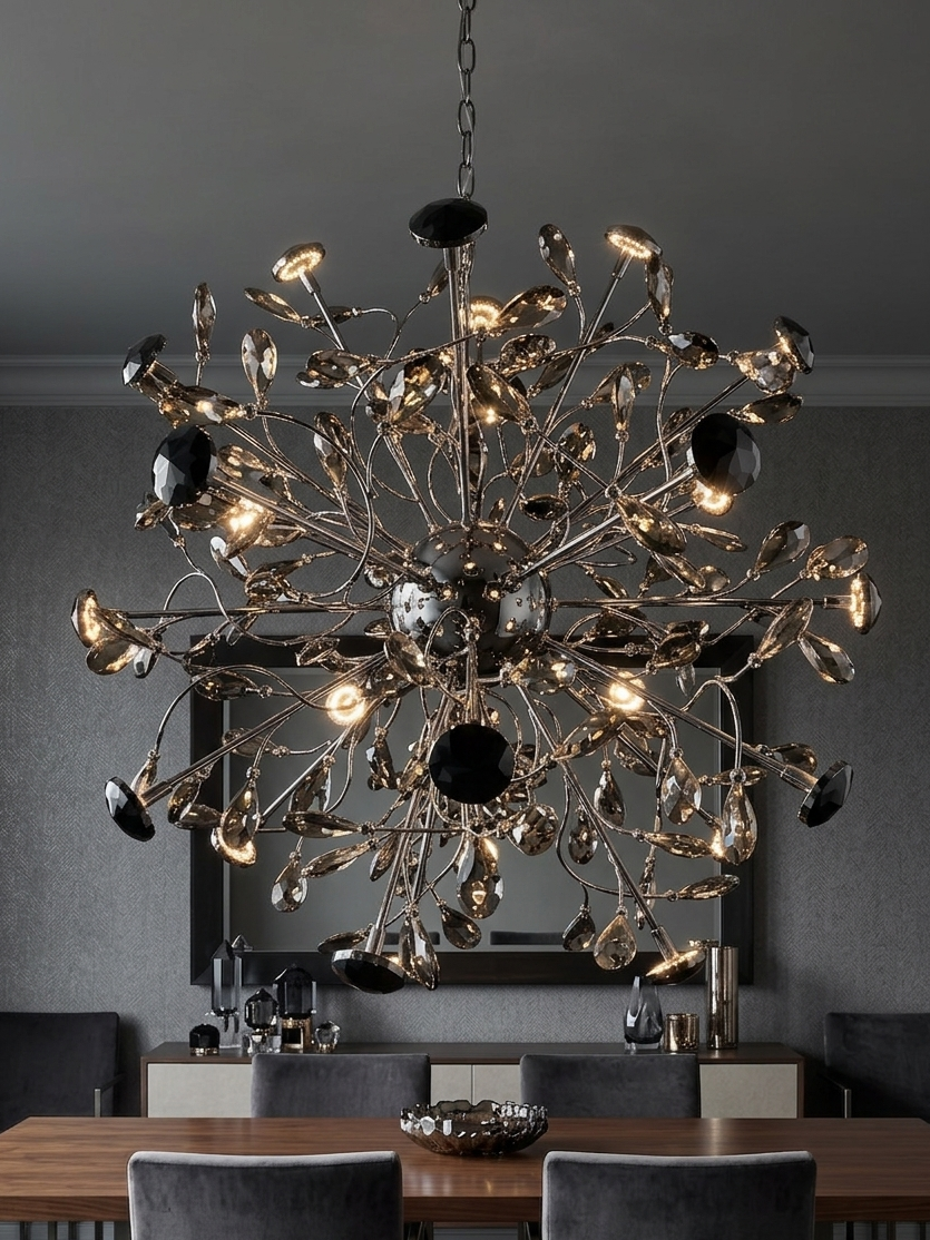 Lightigious | Cosmic Stardust Crystal Cluster Chandelier - Integrated LED