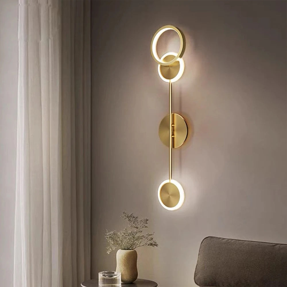 Lightigious™ - Modern LED Ring Wall Light, Brass Finish, Iron & Acrylic Construction