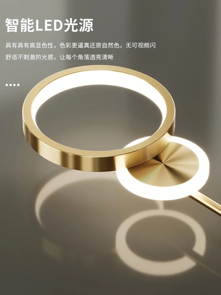 Lightigious™ - Modern LED Ring Wall Light, Brass Finish, Iron & Acrylic Construction