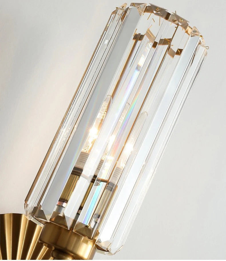 Lightigious™ - Crystal Wall Light, Dual Color Adjustable E27 LED Wall Lamp, Brassy Finish