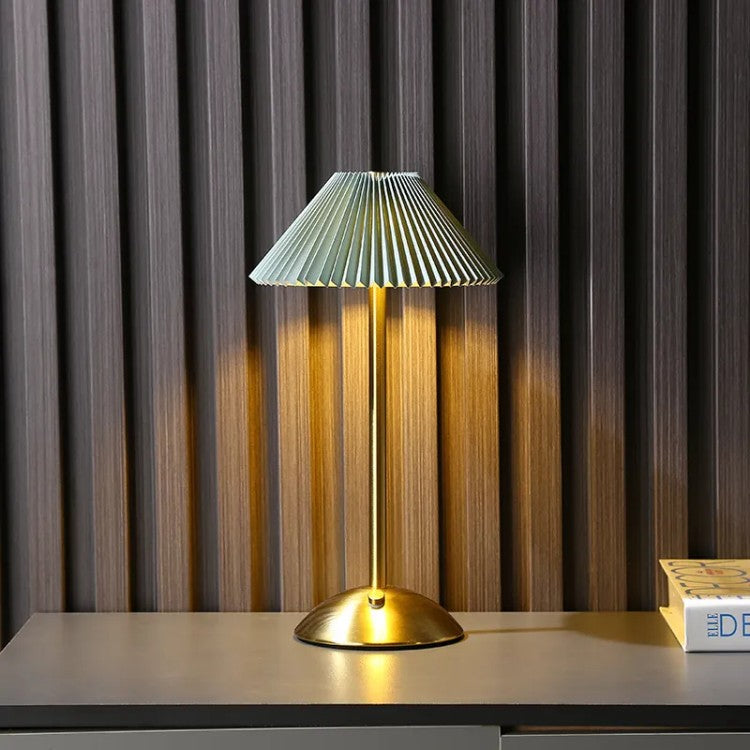Lightigious™ - Modern Cordless Metal Lamp – Pleated Shade
