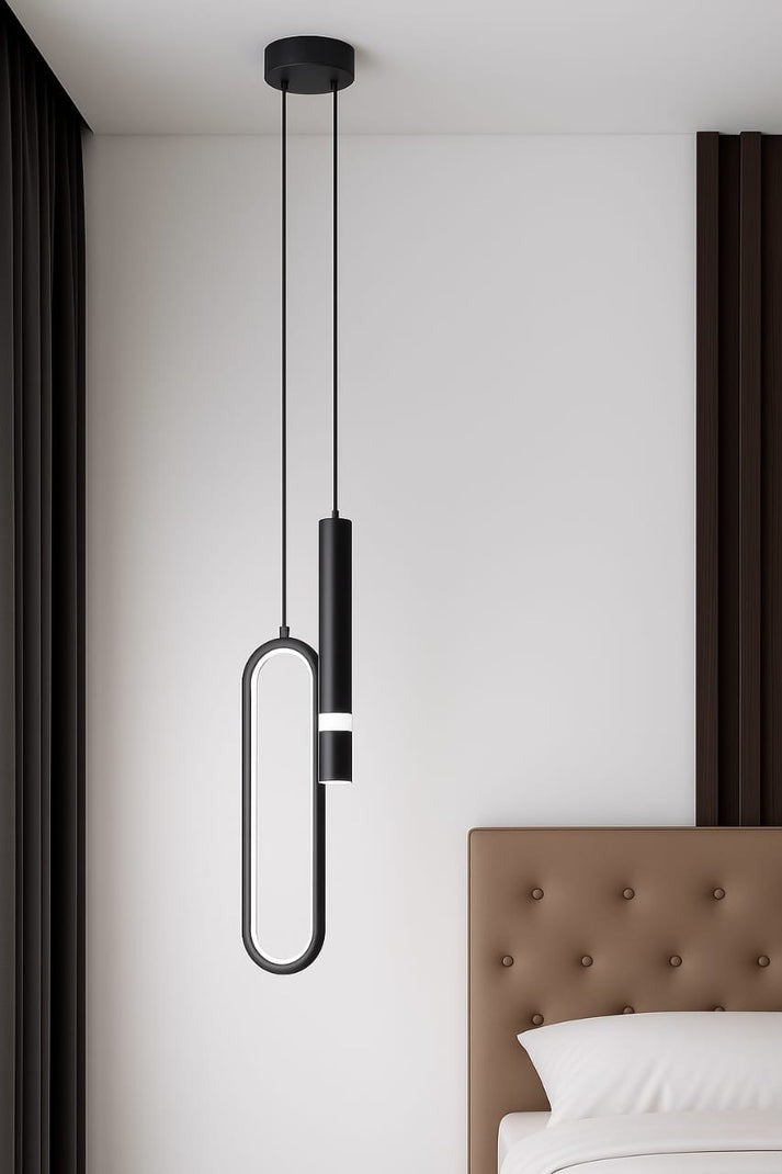 Lightigious™ – Orbit Duo Linear Pendant Light (Modern Black Edition)
