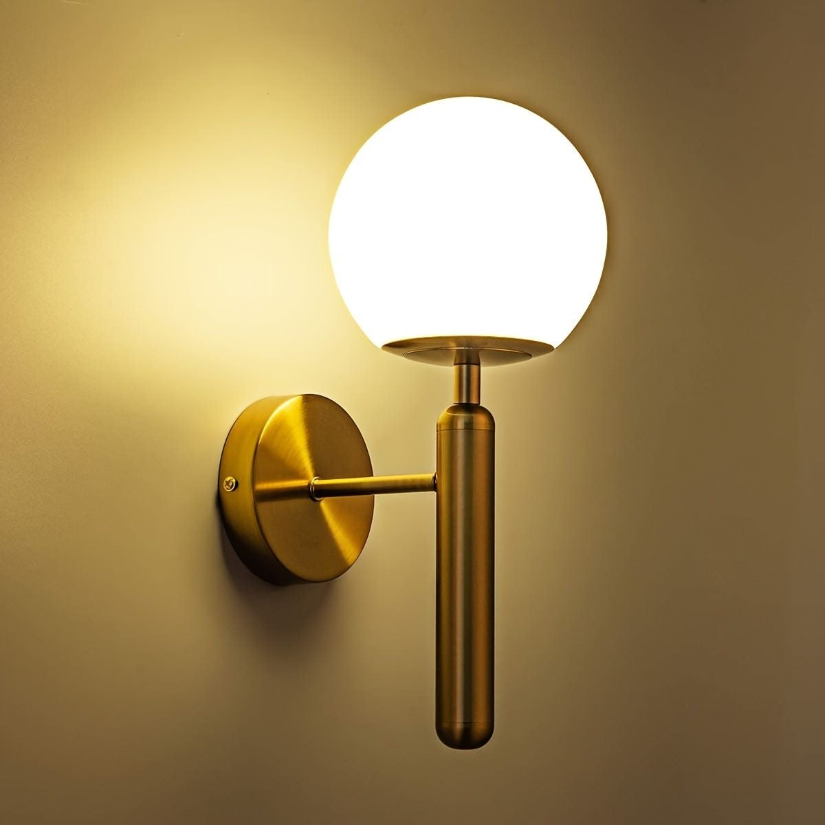 Lightigious™ - Luxury Globe Nordic Wall Light, Golden Antique with Milky White Glass
