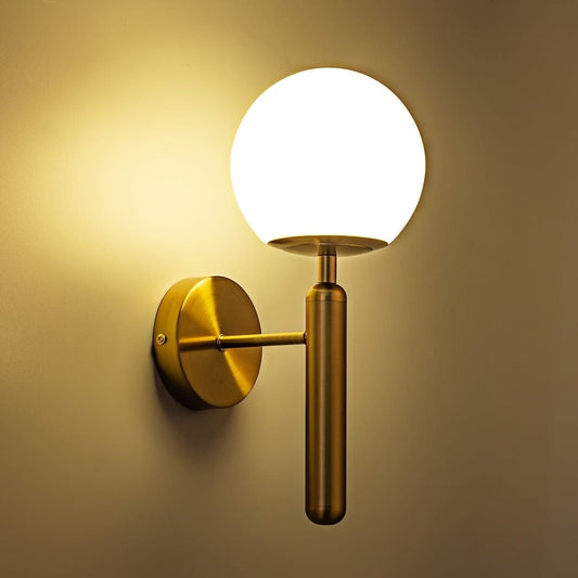 Lightigious™ - Luxury Globe Nordic Wall Light, Golden Antique with Milky White Glass