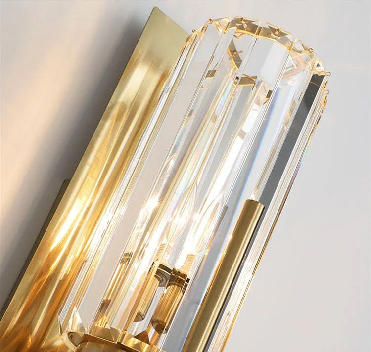 Lightigious™ - Crystal Wall Light, Dual Color Adjustable E27 LED Wall Lamp, Brassy Finish