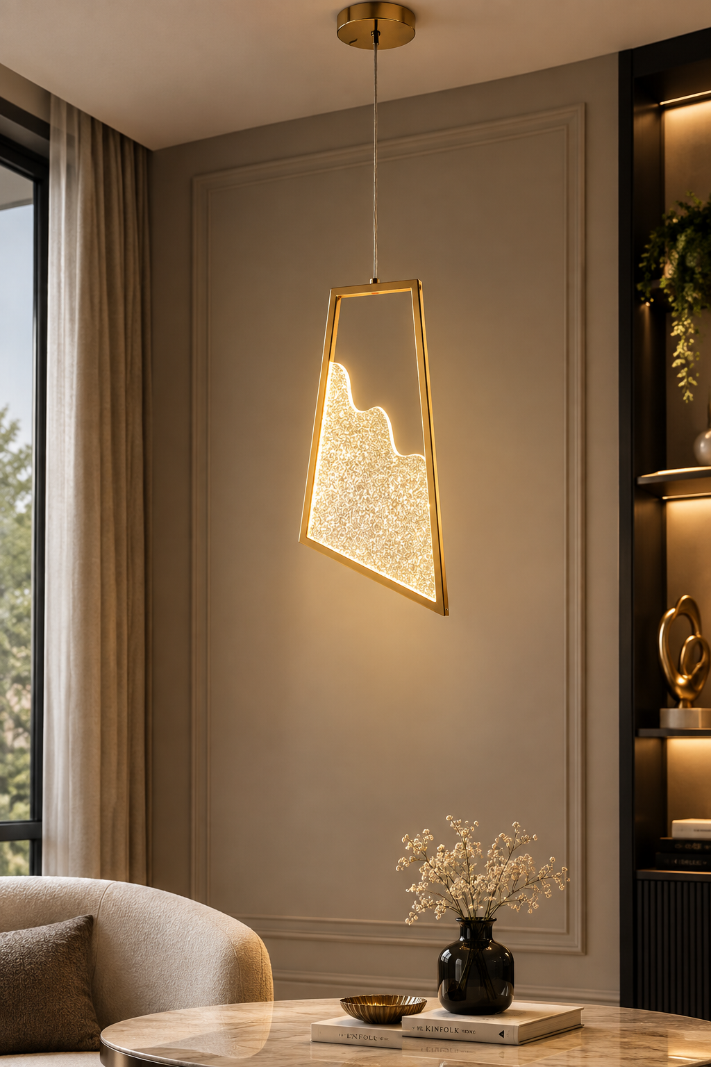Lightigious™ -  Golden Wave Pendant Light