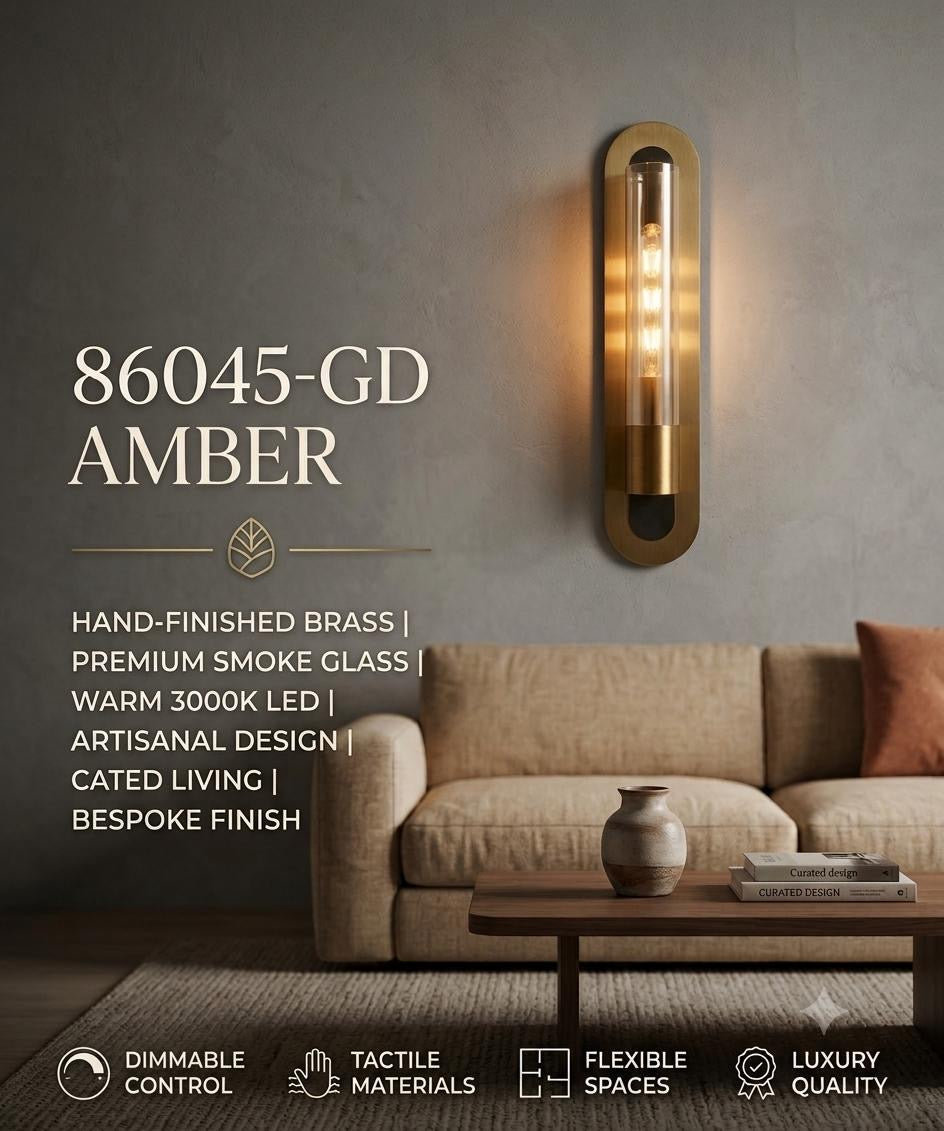 Lightigious | Vanguard Brass & Glass Pillar Sconce