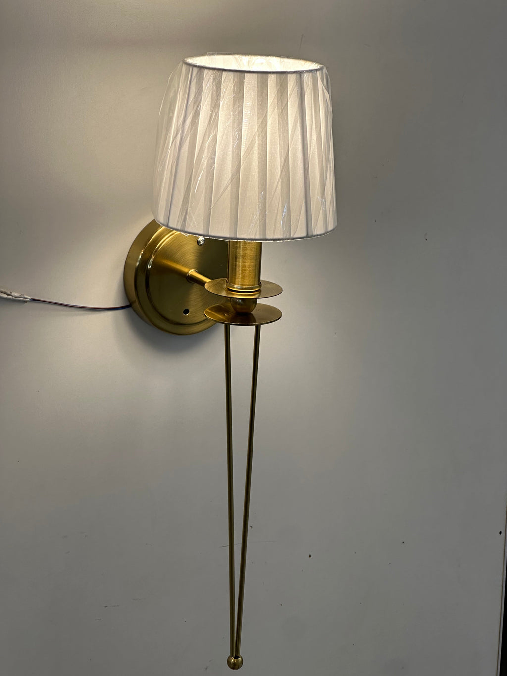 Lightigious™ – Imported Twilight Prism Brass Wall Sconce with Fabric Shade