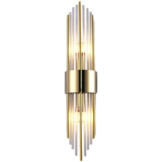 Lightigious™ - Crystal Wall Light, Gold Antique/Black with White Glass, LED Wall Lamp