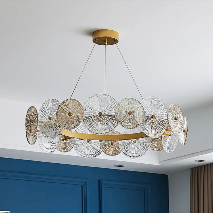 Luxury Glass LED ring chandelier bedroom dining room living room chandelier
