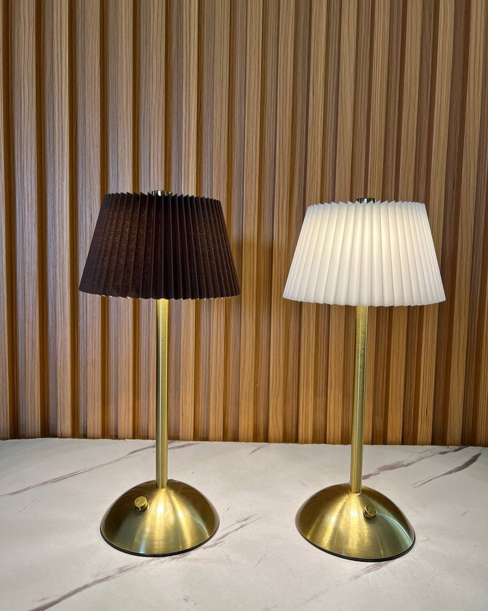 Lightigious™ - Modern Cordless Metal Lamp – Pleated Shade