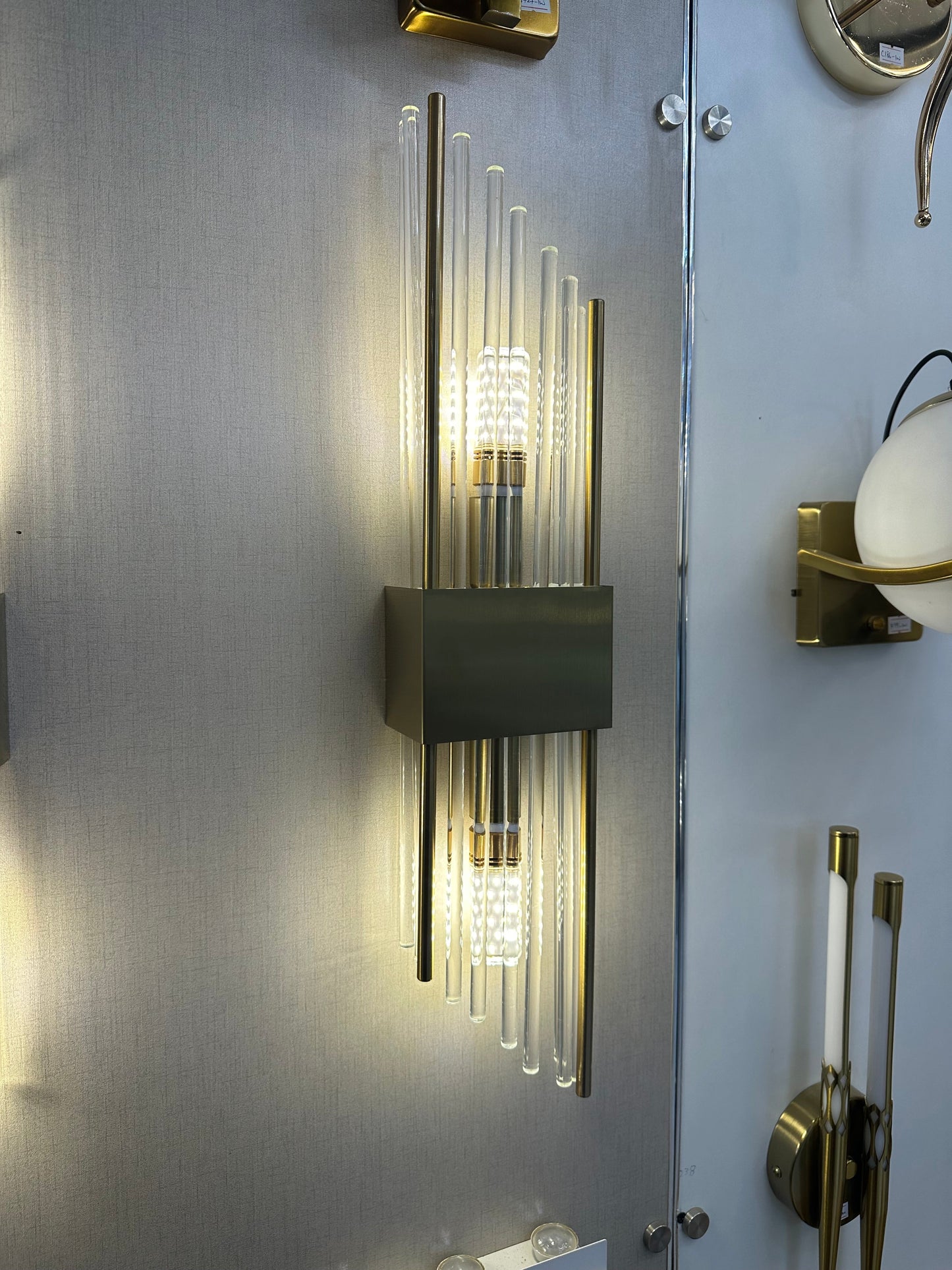 Lightigious™ - Crystal Wall Light, Gold Antique/Black with White Glass, LED Wall Lamp