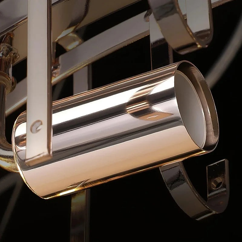 Lightigious™ - Gold Grey Round Crystal Chandelier (Modern Postmodern Design, LED)