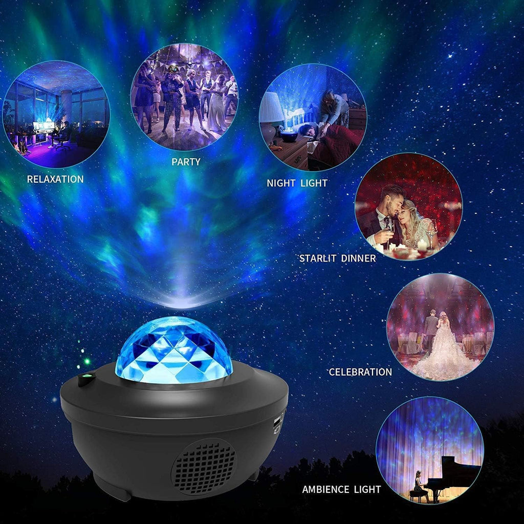 Lightigious™ - Galaxy Ocean Wave Light Projector with Bluetooth Music & Remote Control