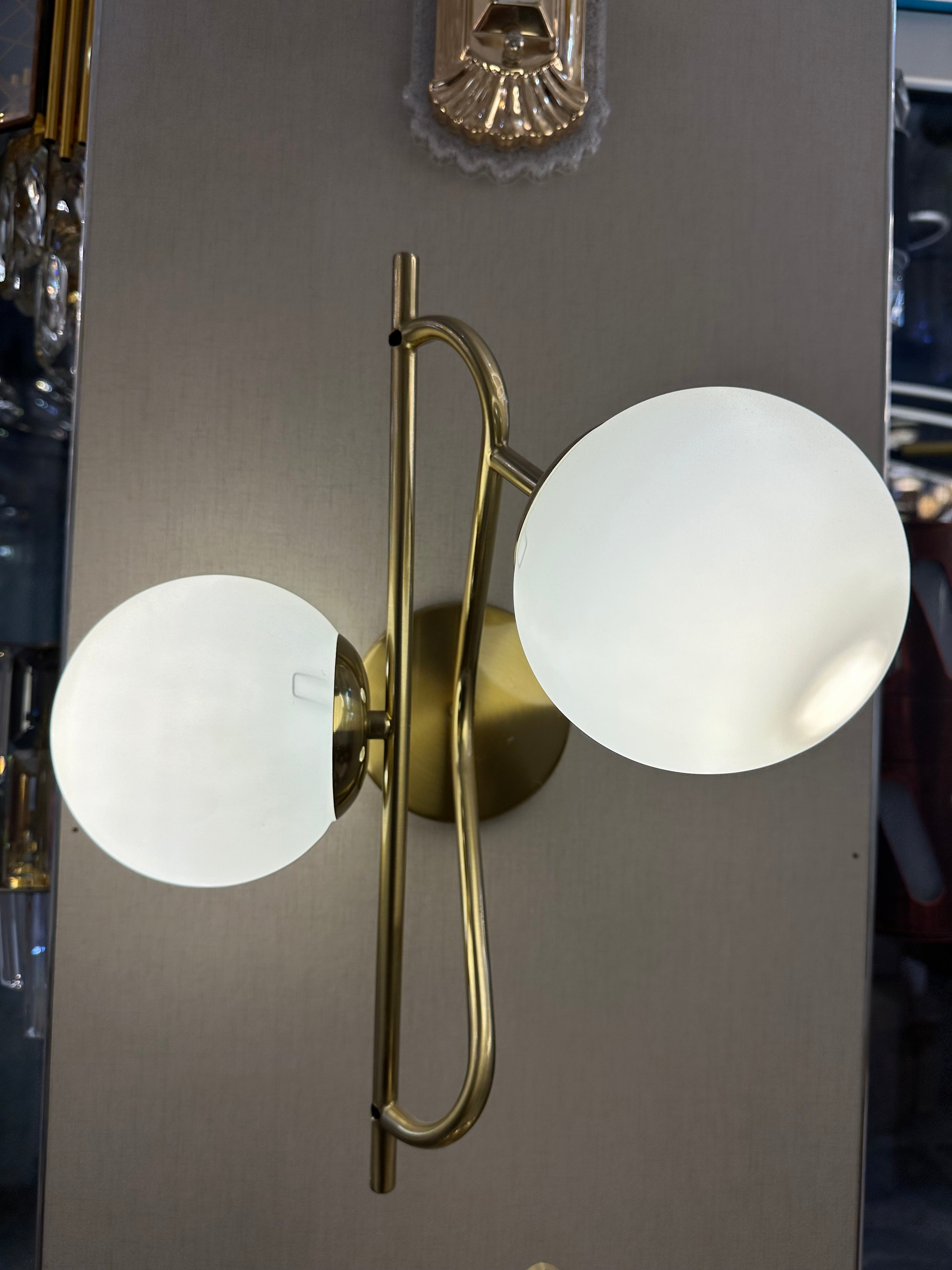 Lightigious™ - Modern Double Globe Wall Light, Golden Antique, E27 Holder